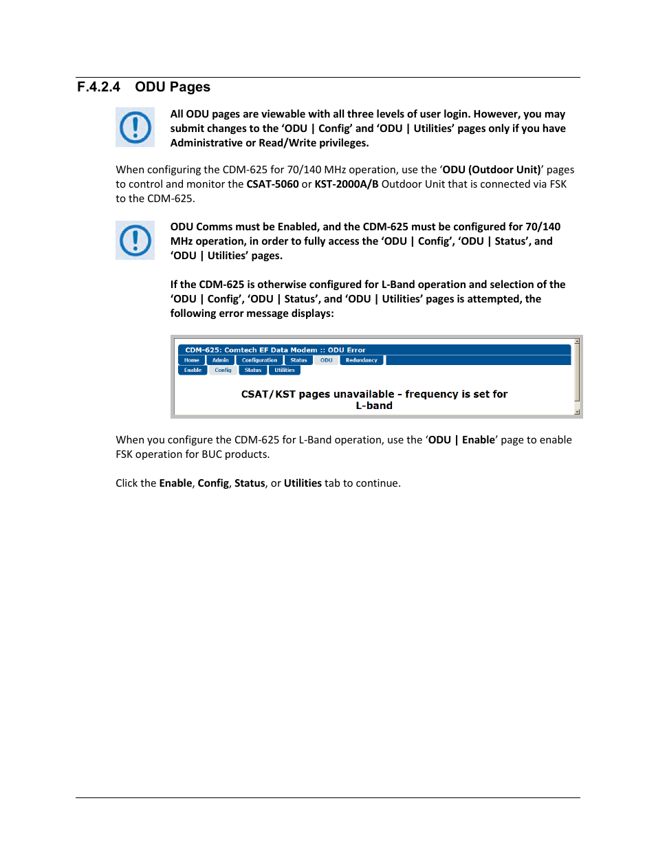 F.4.2.4 odu pages | Comtech EF Data CDM-625 User Manual | Page 660 / 684