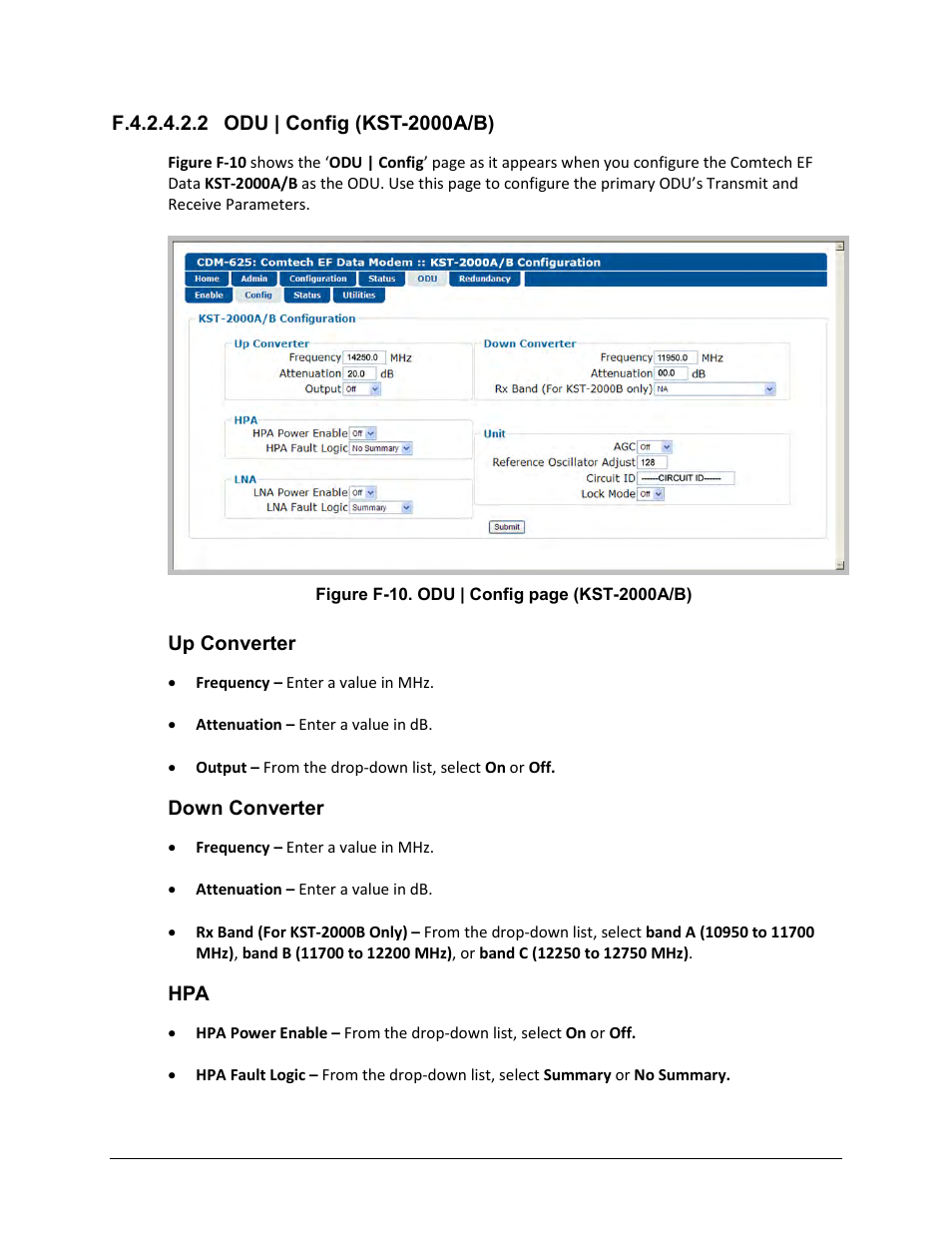 F.4.2.4.2.2 odu | config (kst-2000a/b) | Comtech EF Data CDM-625 User Manual | Page 665 / 684