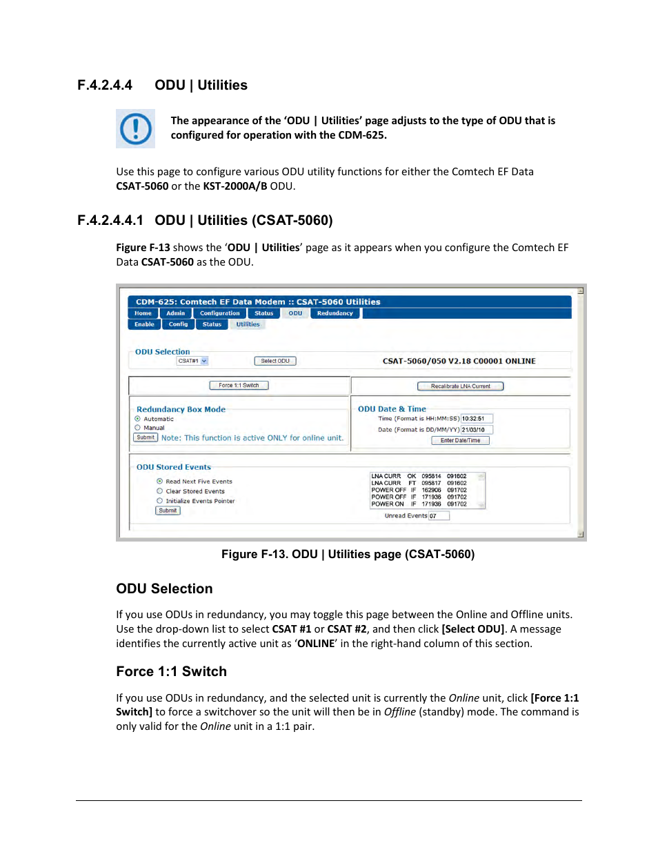 F.4.2.4.4 odu | utilities, F.4.2.4.4.1 odu | utilities (csat-5060) | Comtech EF Data CDM-625 User Manual | Page 669 / 684