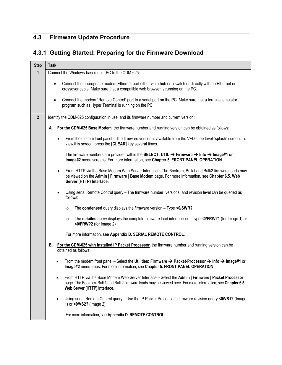 3 firmware update procedure | Comtech EF Data CDM-625 User Manual | Page 93 / 684