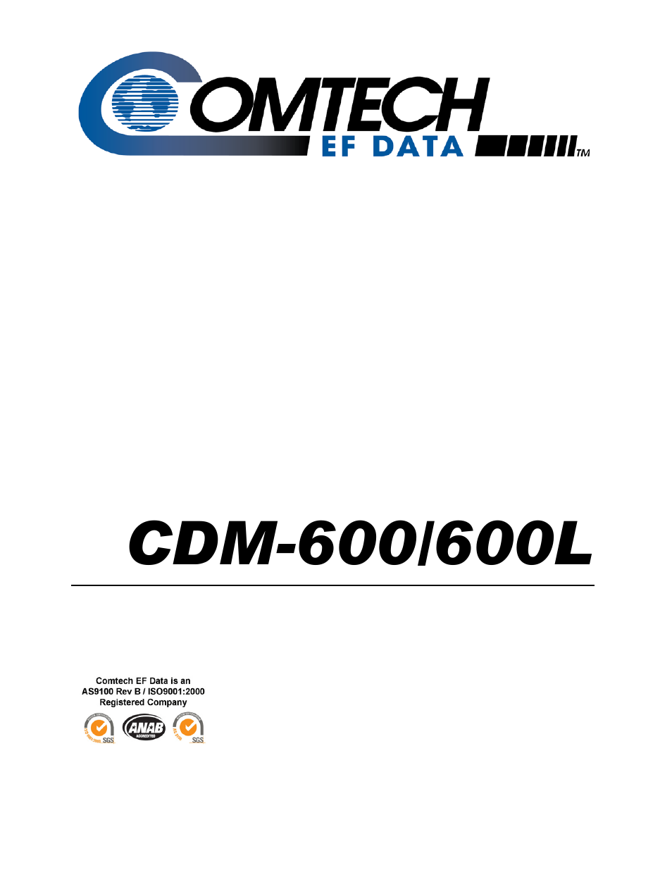 Comtech EF Data CDM-600/600L User Manual | 278 pages