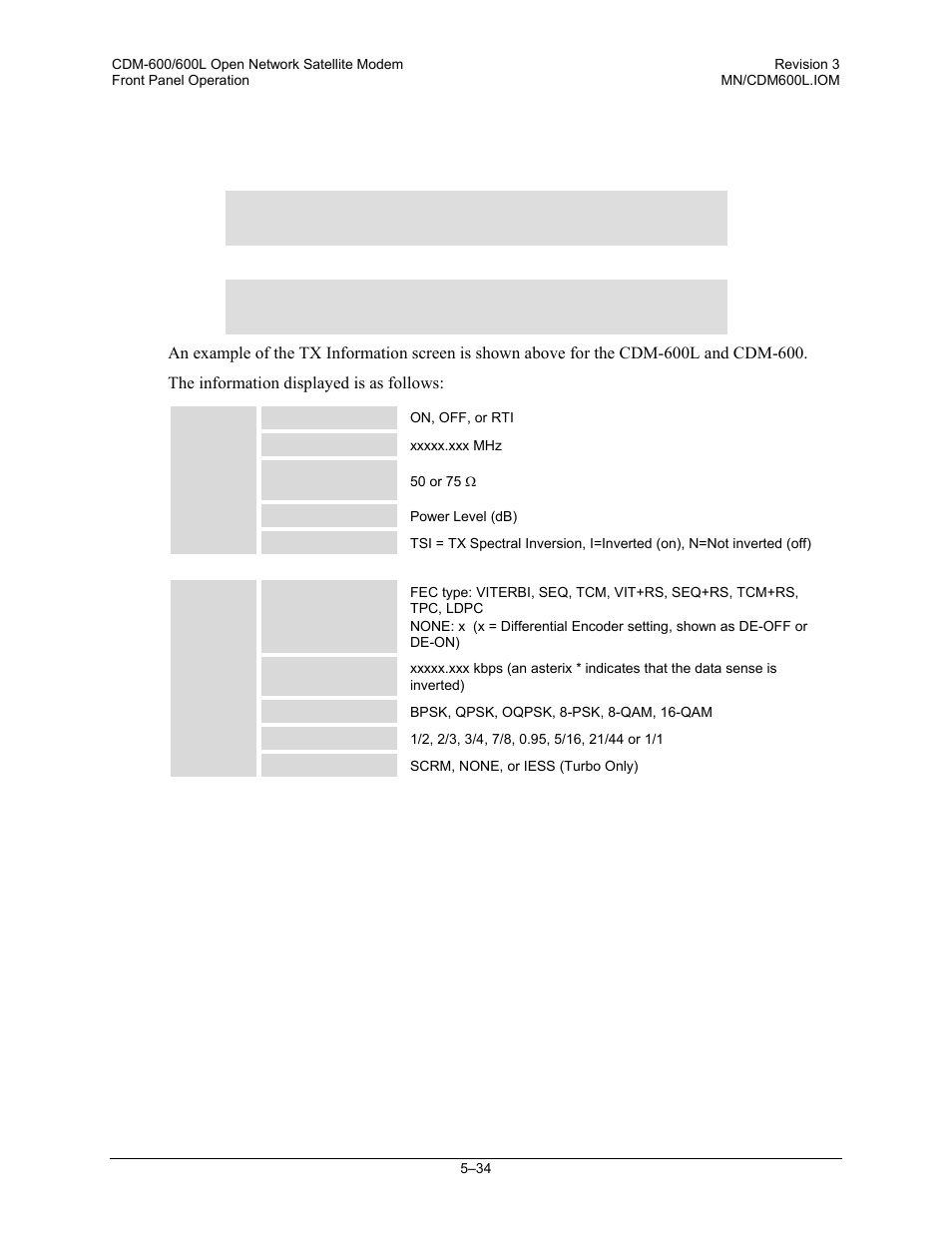 4 info: tx | Comtech EF Data CDM-600/600L User Manual | Page 110 / 278