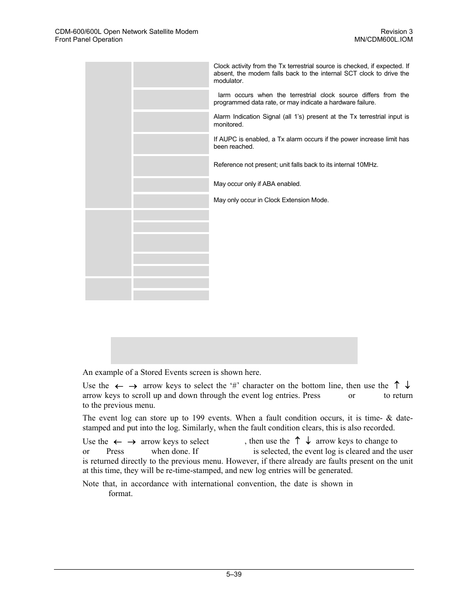 2 monitor: stored-events | Comtech EF Data CDM-600/600L User Manual | Page 115 / 278