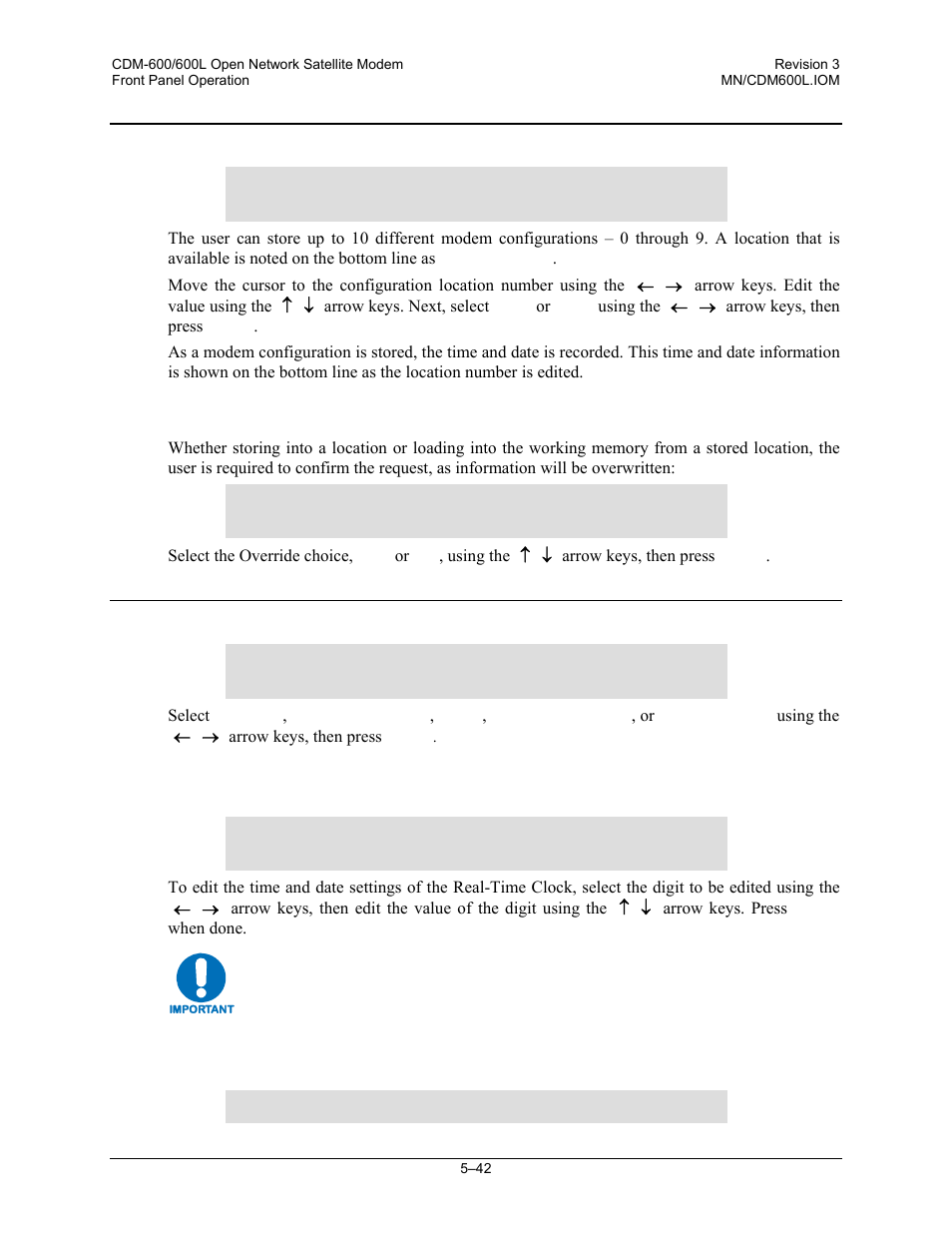 8 select: store/load, 9 select: utilities, 1 utilities: set-rtc | 2 utilities: display-brightness | Comtech EF Data CDM-600/600L User Manual | Page 118 / 278
