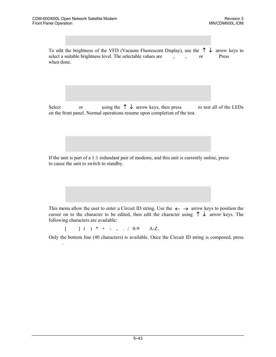 3 utilities: lamp, 4 utilities: 1:1-manual-switch, 5 utilities: edit-circuit-id | Comtech EF Data CDM-600/600L User Manual | Page 119 / 278