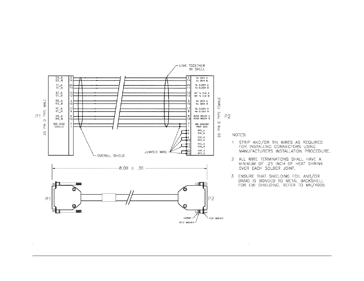 A.1.3 rs-530 to v.35 data cable | Comtech EF Data CDM-600/600L User Manual | Page 182 / 278