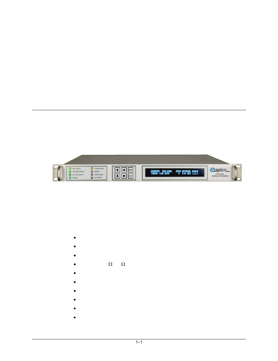 Chapter 1. introduction, 1 overview, 1 standard features | Comtech EF Data CDM-600/600L User Manual | Page 29 / 278