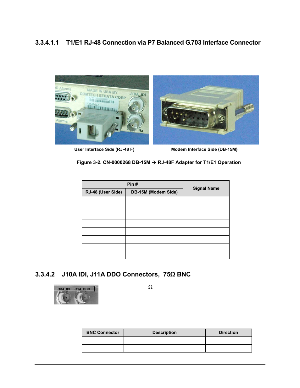 2 j10a idi, j11a ddo connectors, 75ω bnc | Comtech EF Data CDM-600/600L User Manual | Page 67 / 278
