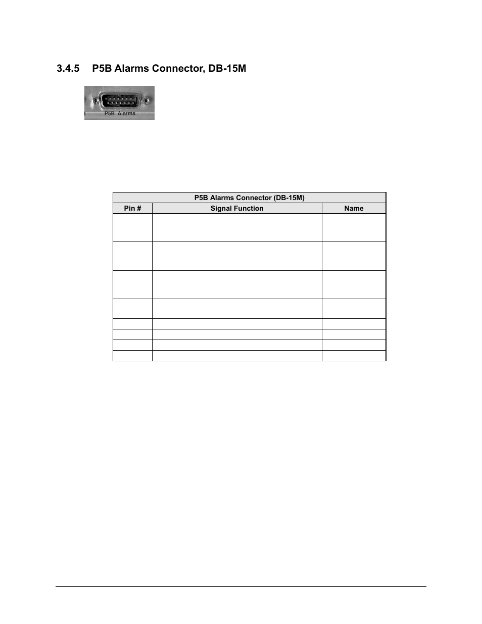 5 p5b alarms connector, db-15m | Comtech EF Data CDM-600/600L User Manual | Page 70 / 278