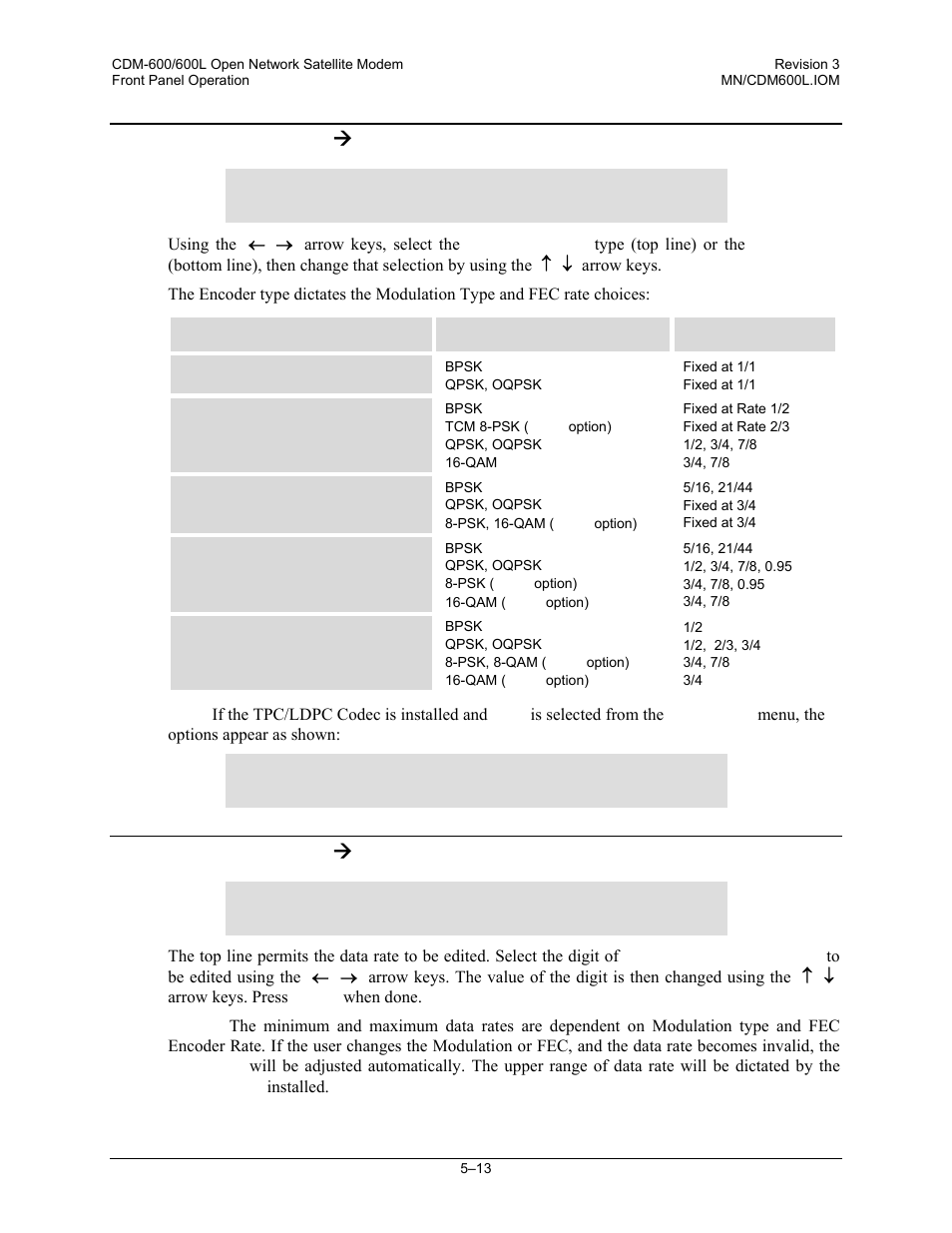 4 config: tx ( mod (modulation), 5 config: tx ( data, 4 config: tx æ mod (modulation) | 5 config: tx æ data | Comtech EF Data CDM-600/600L User Manual | Page 89 / 278