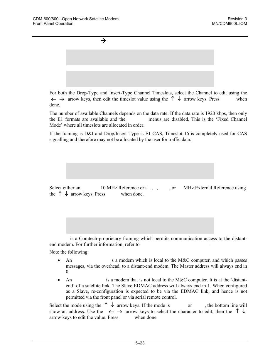 7 config: freq-ref (cdm-600l only), 8 config: edmac | Comtech EF Data CDM-600/600L User Manual | Page 99 / 278