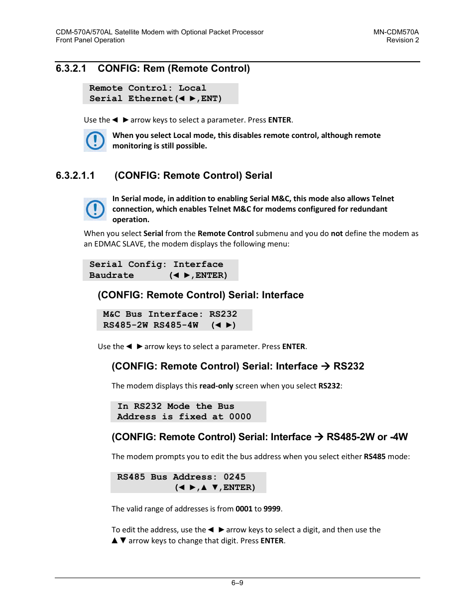 1 config: rem (remote control), 1 (config: remote control) serial | Comtech EF Data CDM-570A User Manual | Page 113 / 618