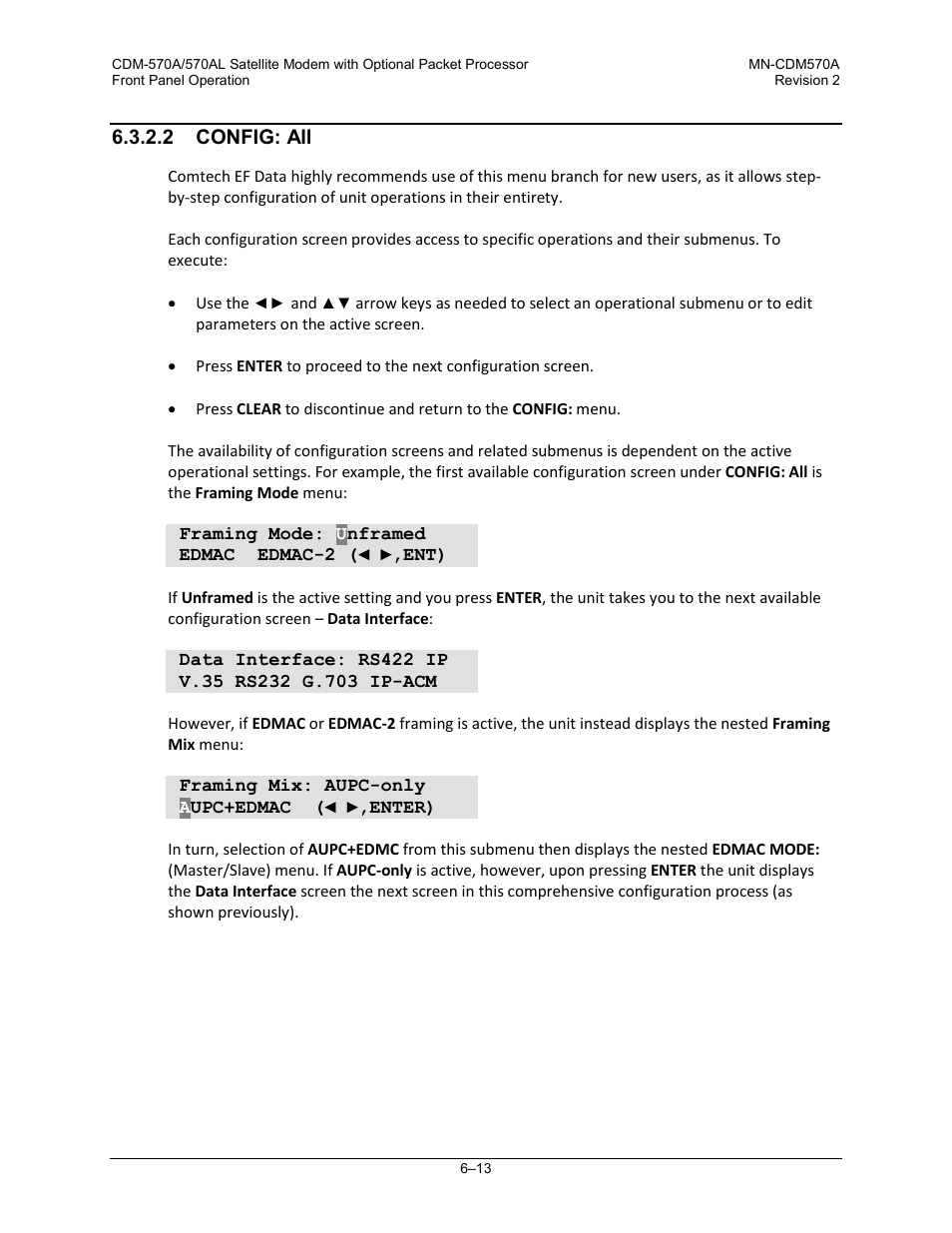 2 config: all | Comtech EF Data CDM-570A User Manual | Page 117 / 618