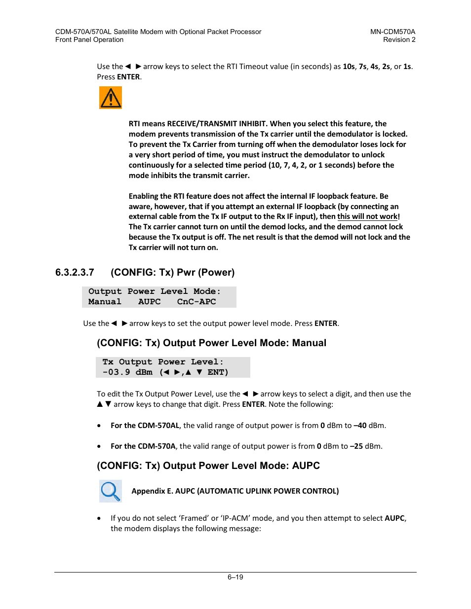 7 (config: tx) pwr (power) | Comtech EF Data CDM-570A User Manual | Page 123 / 618