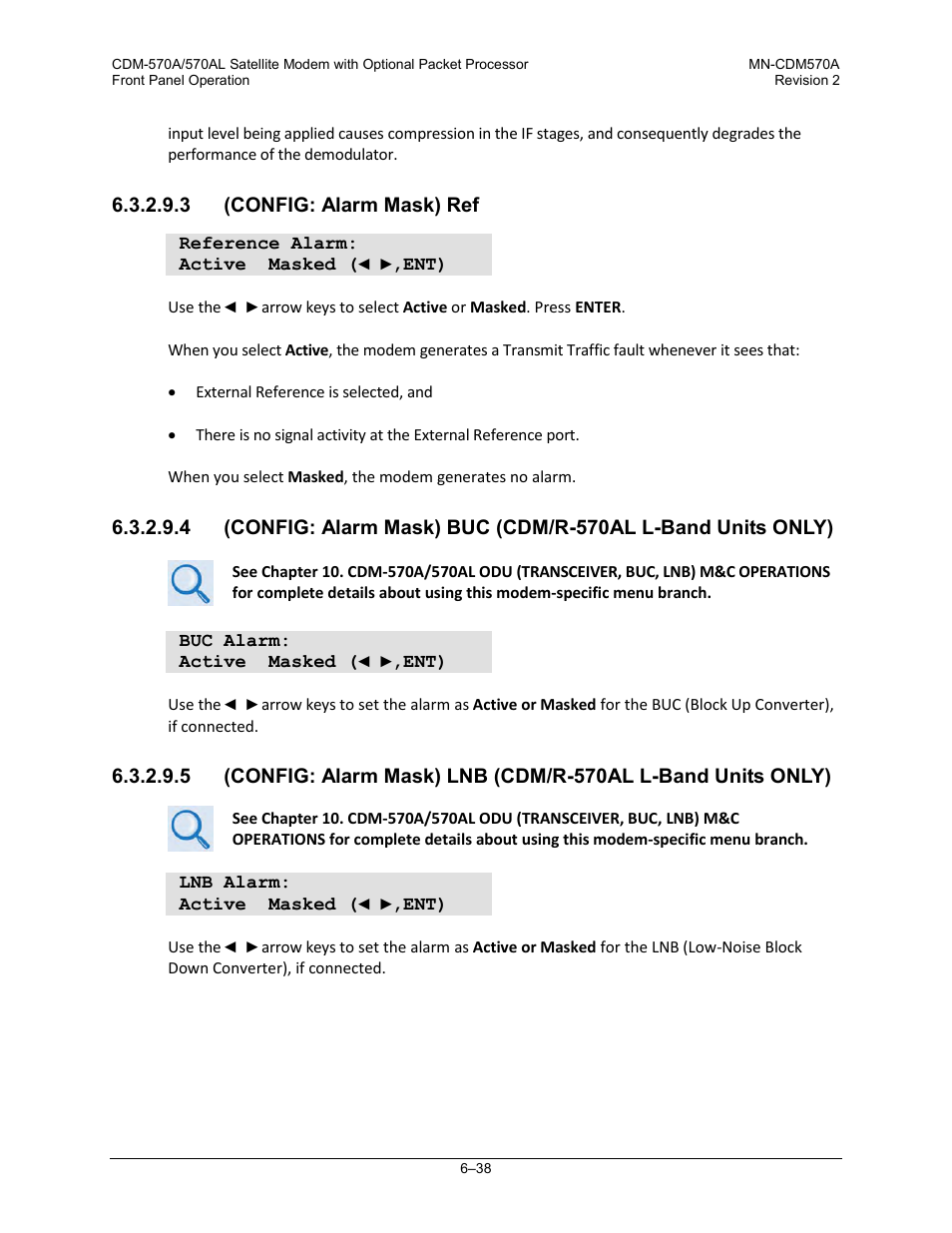 3 (config: alarm mask) ref | Comtech EF Data CDM-570A User Manual | Page 142 / 618