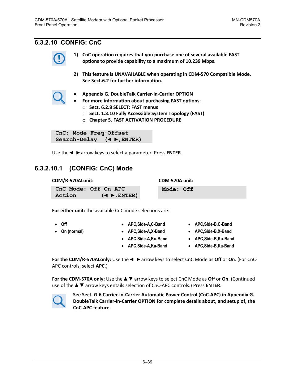 10 config: cnc, 1 (config: cnc) mode | Comtech EF Data CDM-570A User Manual | Page 143 / 618