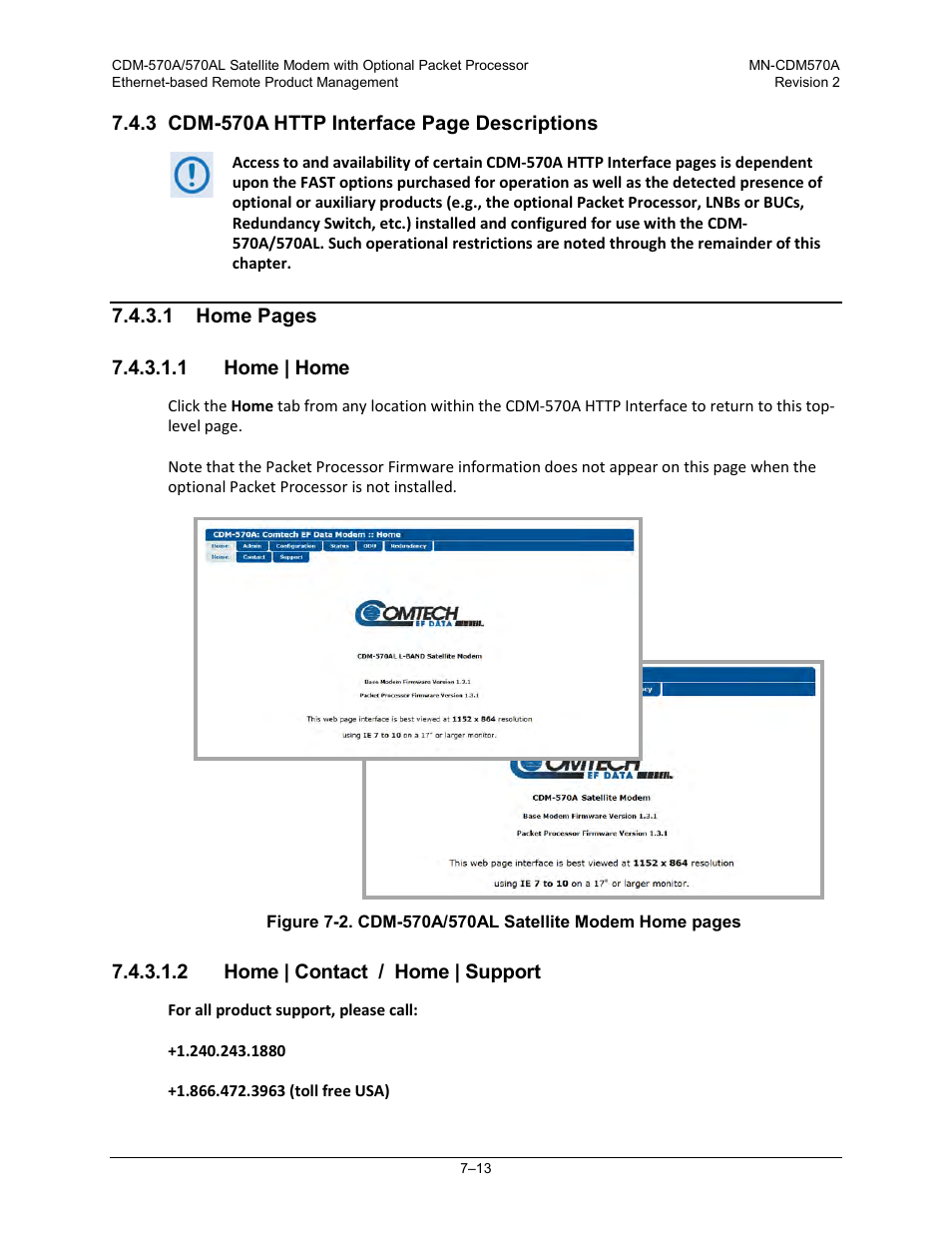 1 home | home, 2 home | contact / home | support | Comtech EF Data CDM-570A User Manual | Page 181 / 618