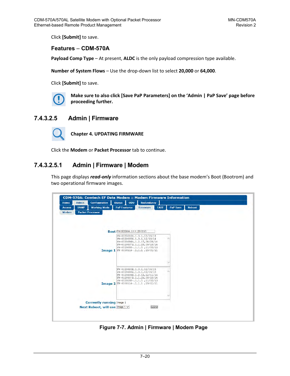 5 admin | firmware, 1 admin | firmware | modem | Comtech EF Data CDM-570A User Manual | Page 188 / 618