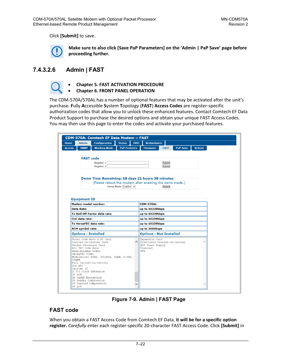 6 admin | fast | Comtech EF Data CDM-570A User Manual | Page 190 / 618