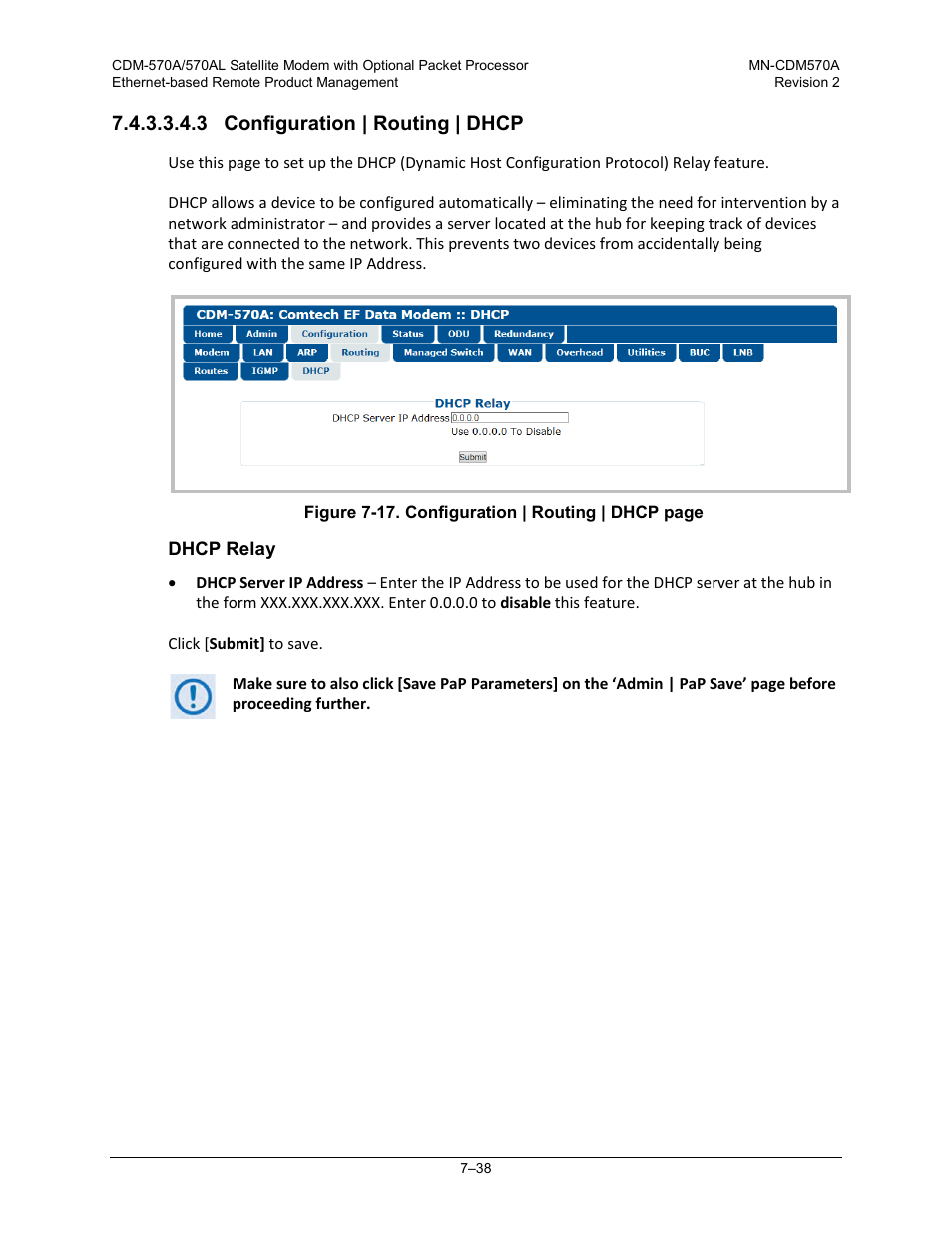 3 configuration | routing | dhcp | Comtech EF Data CDM-570A User Manual | Page 206 / 618