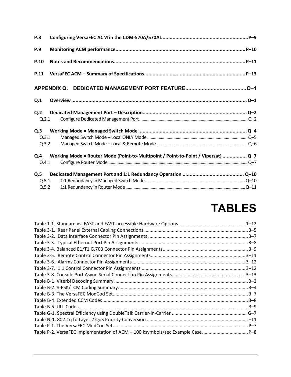 Tables | Comtech EF Data CDM-570A User Manual | Page 21 / 618