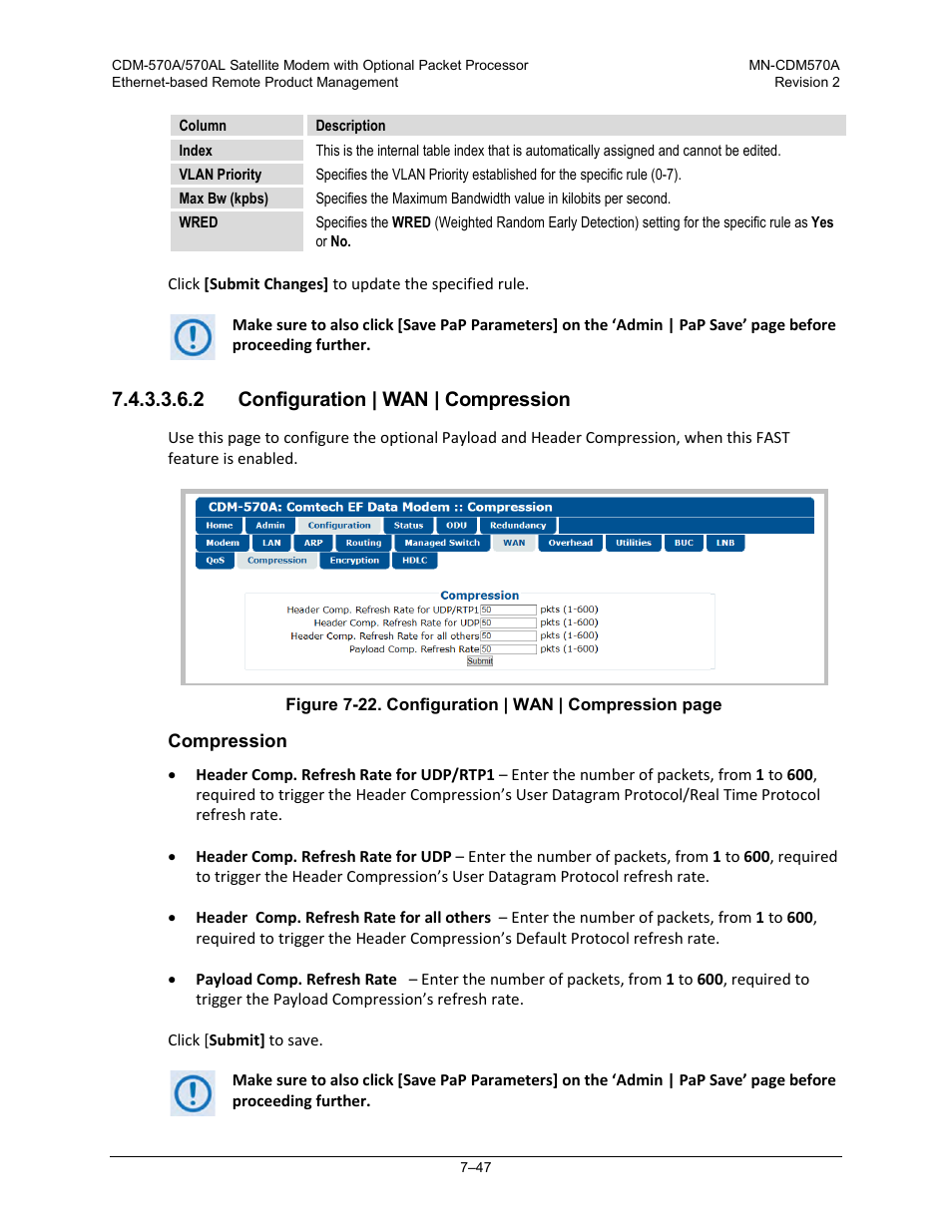 2 configuration | wan | compression | Comtech EF Data CDM-570A User Manual | Page 215 / 618