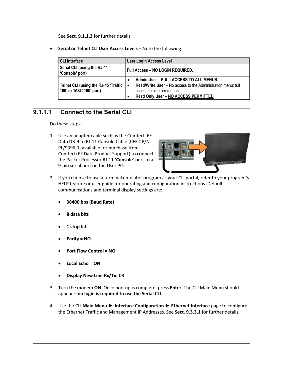 1 connect to the serial cli | Comtech EF Data CDM-570A User Manual | Page 298 / 618