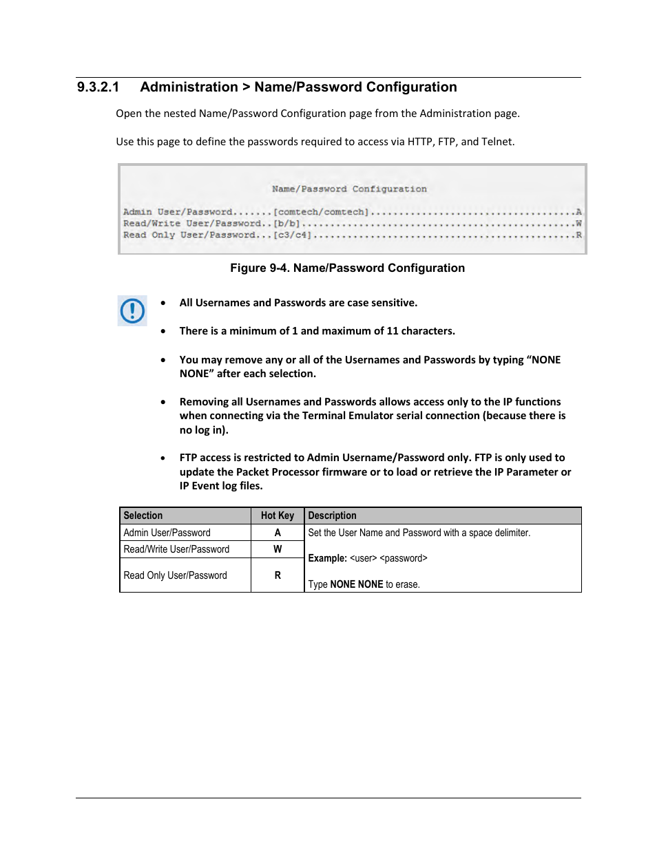 1 administration > name/password configuration | Comtech EF Data CDM-570A User Manual | Page 307 / 618