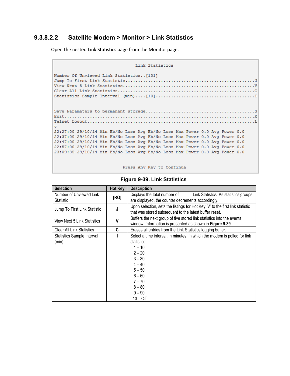 2 satellite modem > monitor > link statistics | Comtech EF Data CDM-570A User Manual | Page 352 / 618