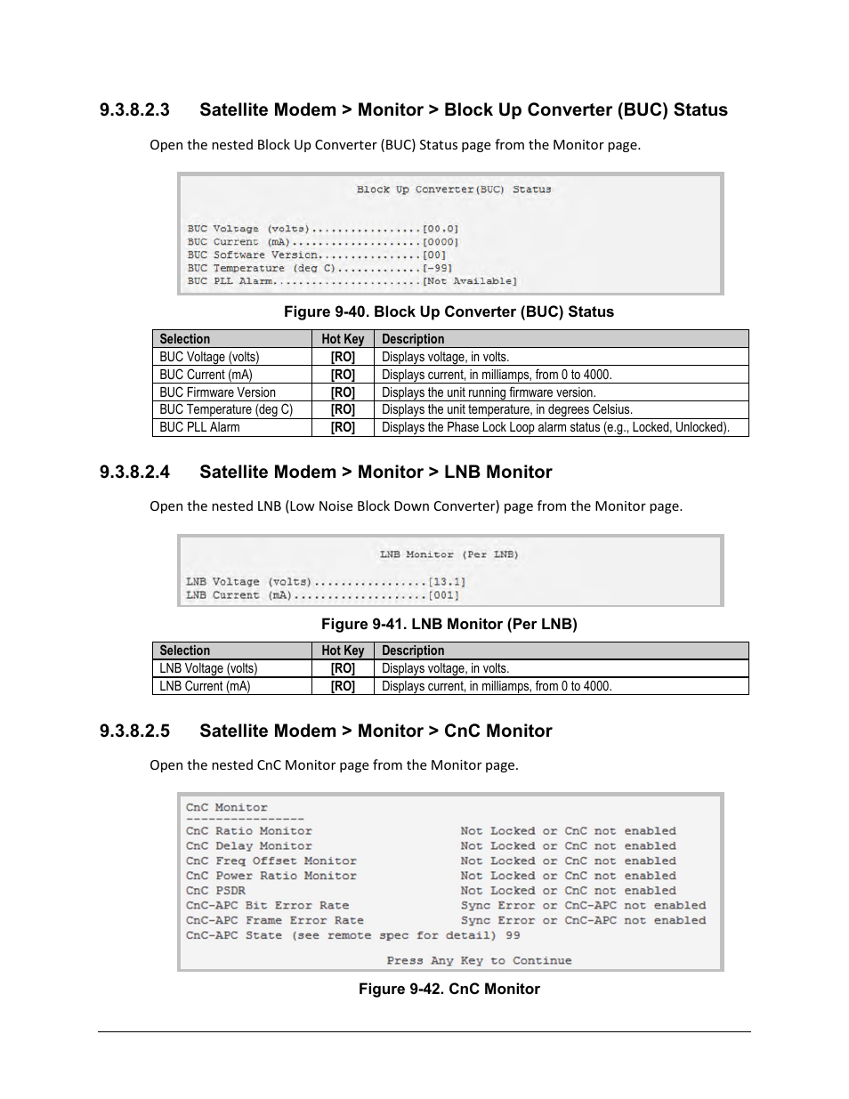 4 satellite modem > monitor > lnb monitor, 5 satellite modem > monitor > cnc monitor | Comtech EF Data CDM-570A User Manual | Page 353 / 618