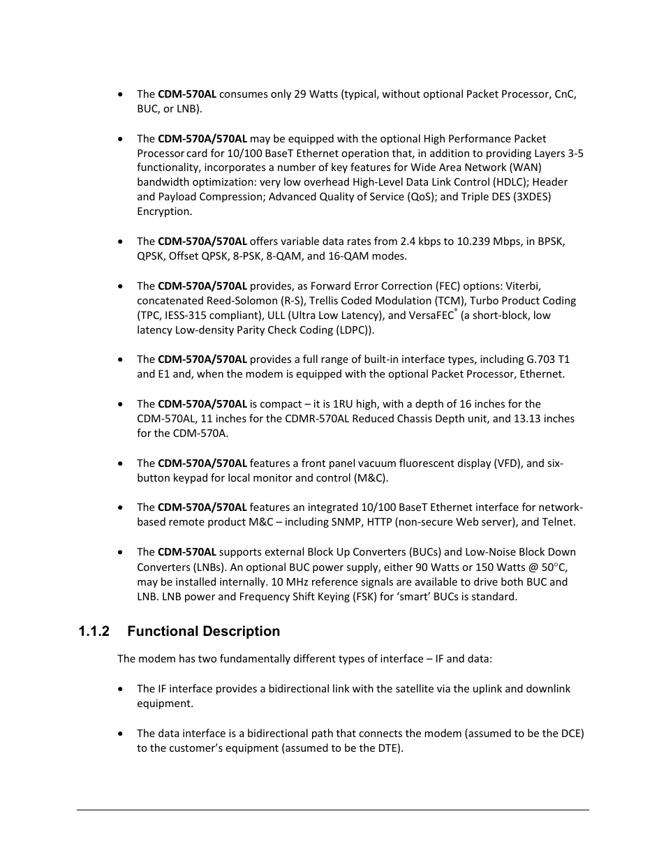 2 functional description | Comtech EF Data CDM-570A User Manual | Page 36 / 618