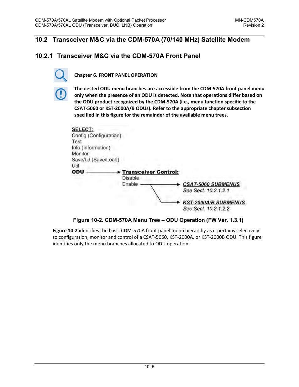 1 transceiver m&c via the cdm-570a front panel | Comtech EF Data CDM-570A User Manual | Page 379 / 618