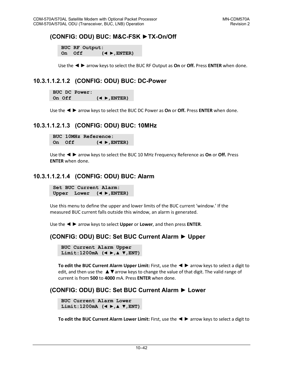 2 (config: odu) buc: dc-power, 3 (config: odu) buc: 10mhz, 4 (config: odu) buc: alarm | Comtech EF Data CDM-570A User Manual | Page 416 / 618