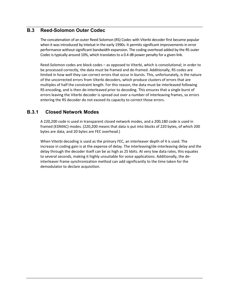 B.3 reed-solomon outer codec, B.3.1 closed network modes | Comtech EF Data CDM-570A User Manual | Page 431 / 618