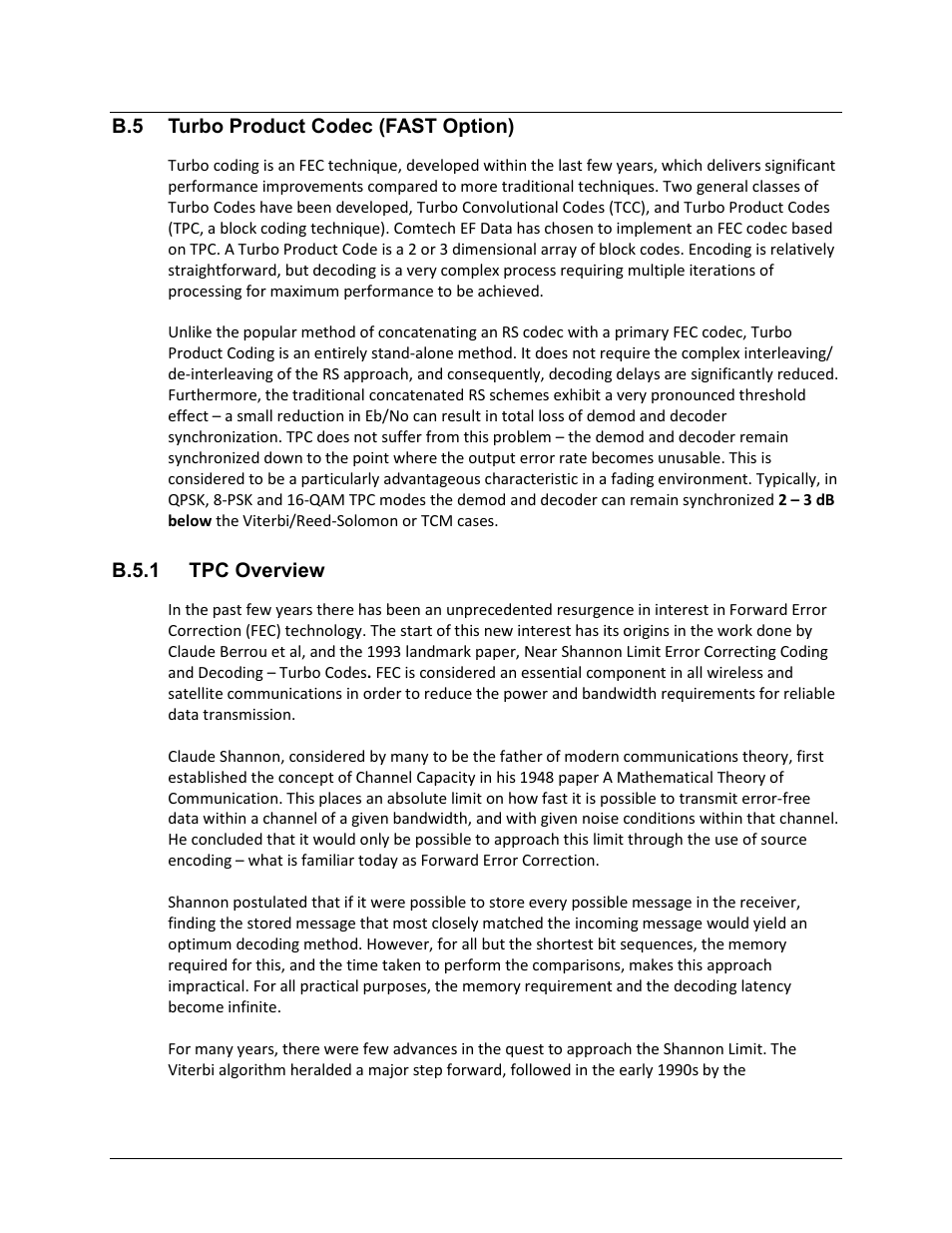 B.5 turbo product codec (fast option), B.5.1 tpc overview | Comtech EF Data CDM-570A User Manual | Page 433 / 618