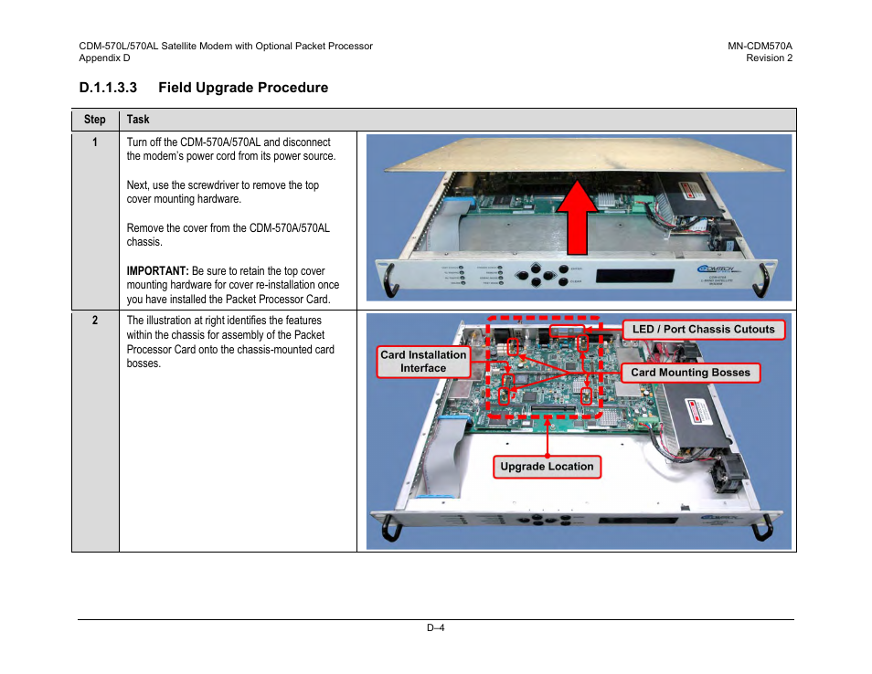 D.1.1.3.3 field upgrade procedure | Comtech EF Data CDM-570A User Manual | Page 462 / 618