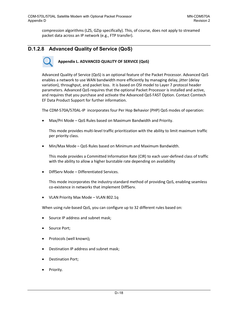 D.1.2.8 advanced quality of service (qos) | Comtech EF Data CDM-570A User Manual | Page 476 / 618