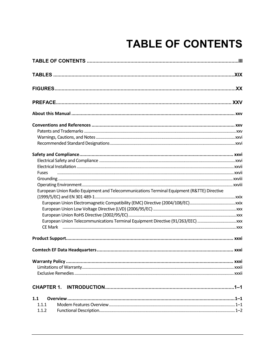 Comtech EF Data CDM-570A User Manual | Page 5 / 618