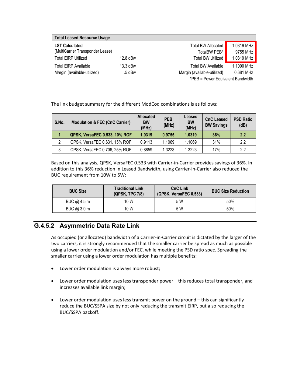 G.4.5.2 asymmetric data rate link | Comtech EF Data CDM-570A User Manual | Page 530 / 618