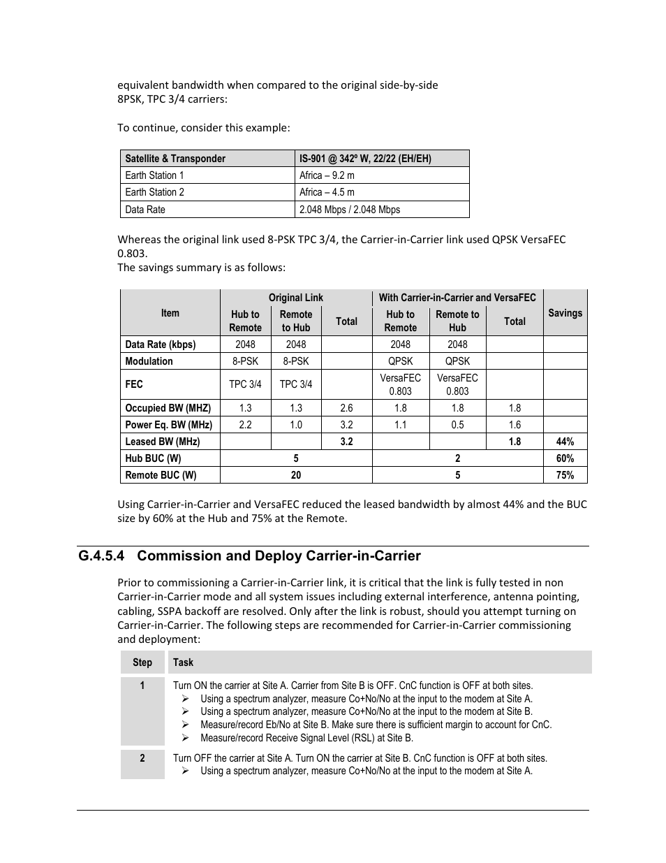 G.4.5.4 commission and deploy carrier-in-carrier | Comtech EF Data CDM-570A User Manual | Page 532 / 618