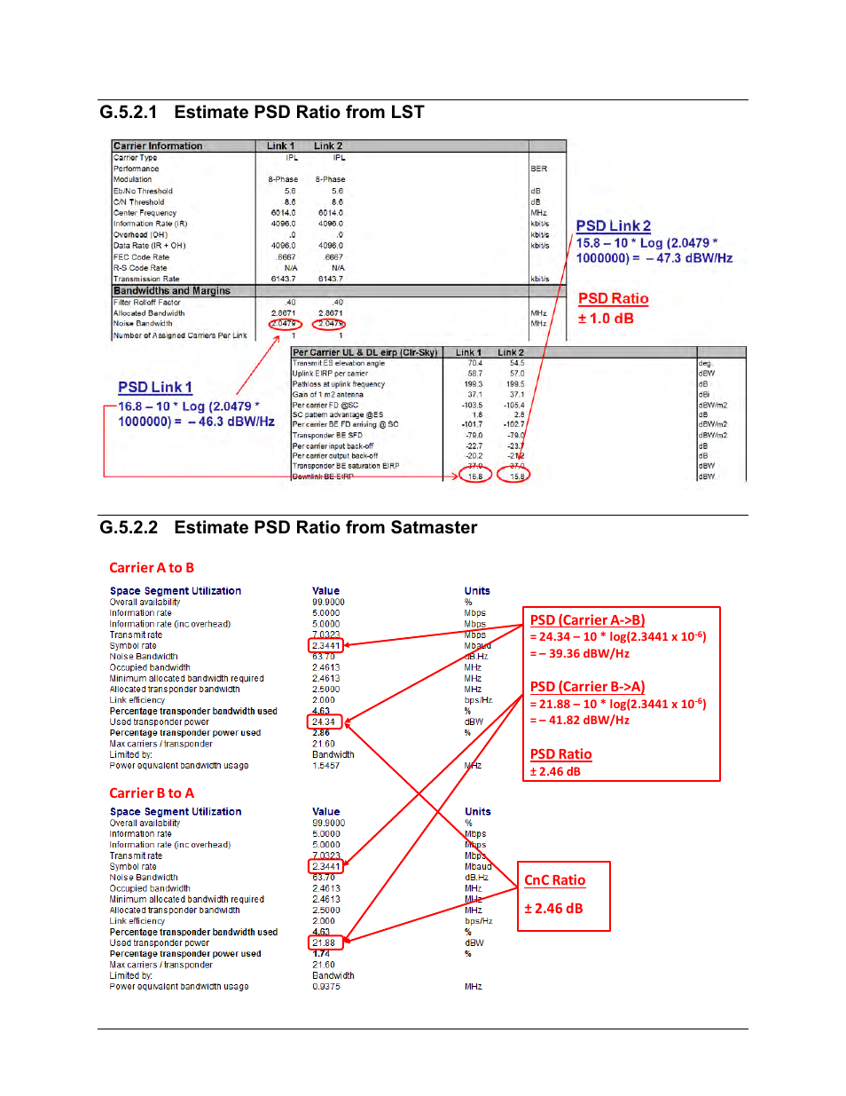 G.5.2.1 estimate psd ratio from lst, G.5.2.2 estimate psd ratio from satmaster | Comtech EF Data CDM-570A User Manual | Page 536 / 618