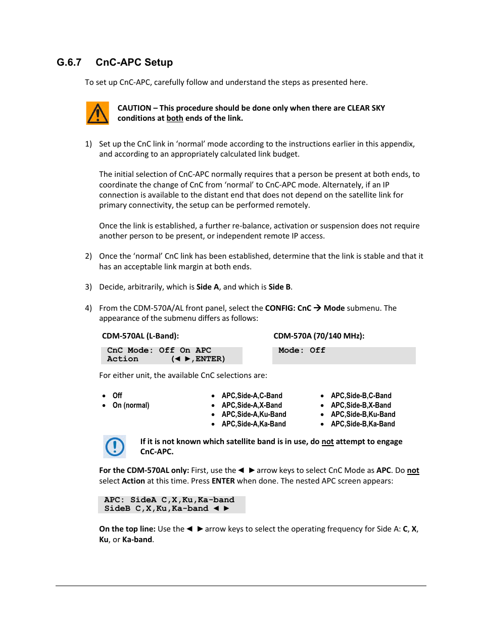 G.6.7 cnc-apc setup | Comtech EF Data CDM-570A User Manual | Page 542 / 618