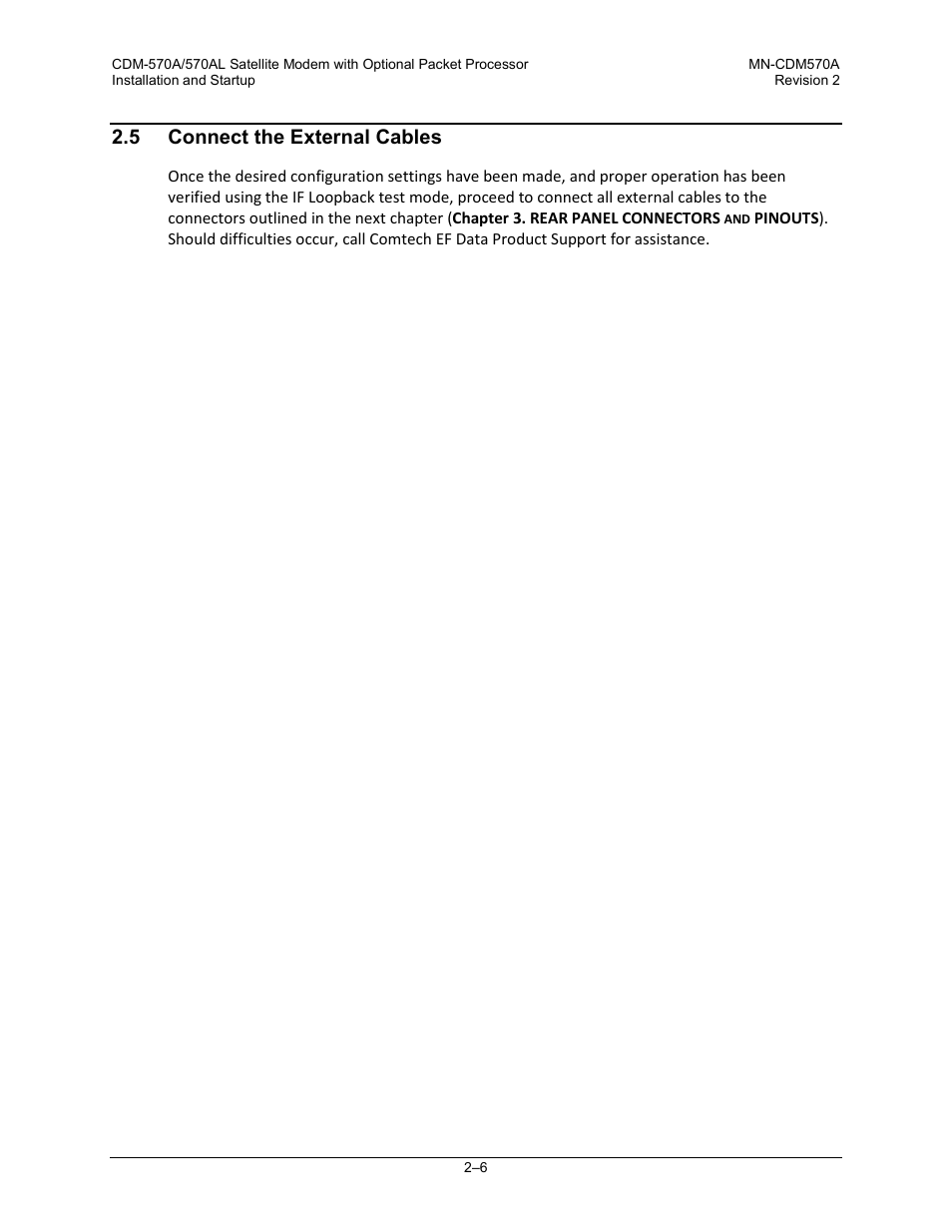 5 connect the external cables | Comtech EF Data CDM-570A User Manual | Page 62 / 618