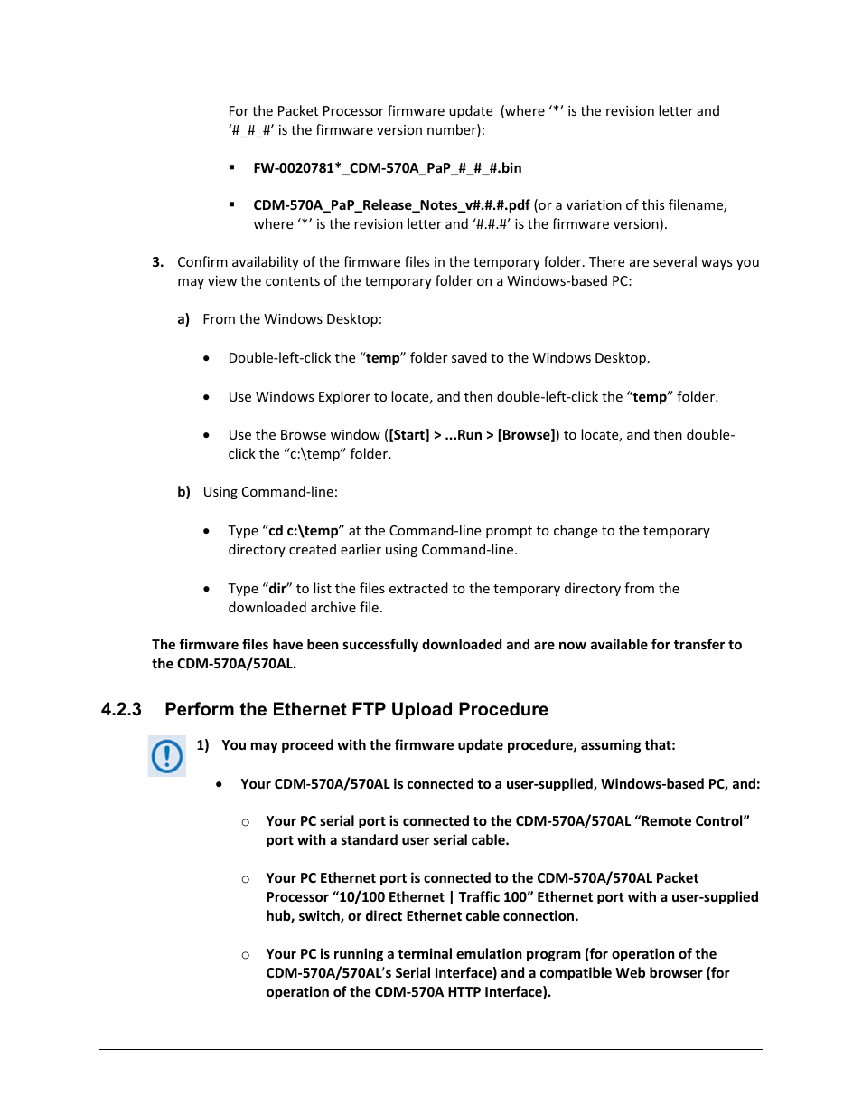 3 perform the ethernet ftp upload procedure | Comtech EF Data CDM-570A User Manual | Page 93 / 618