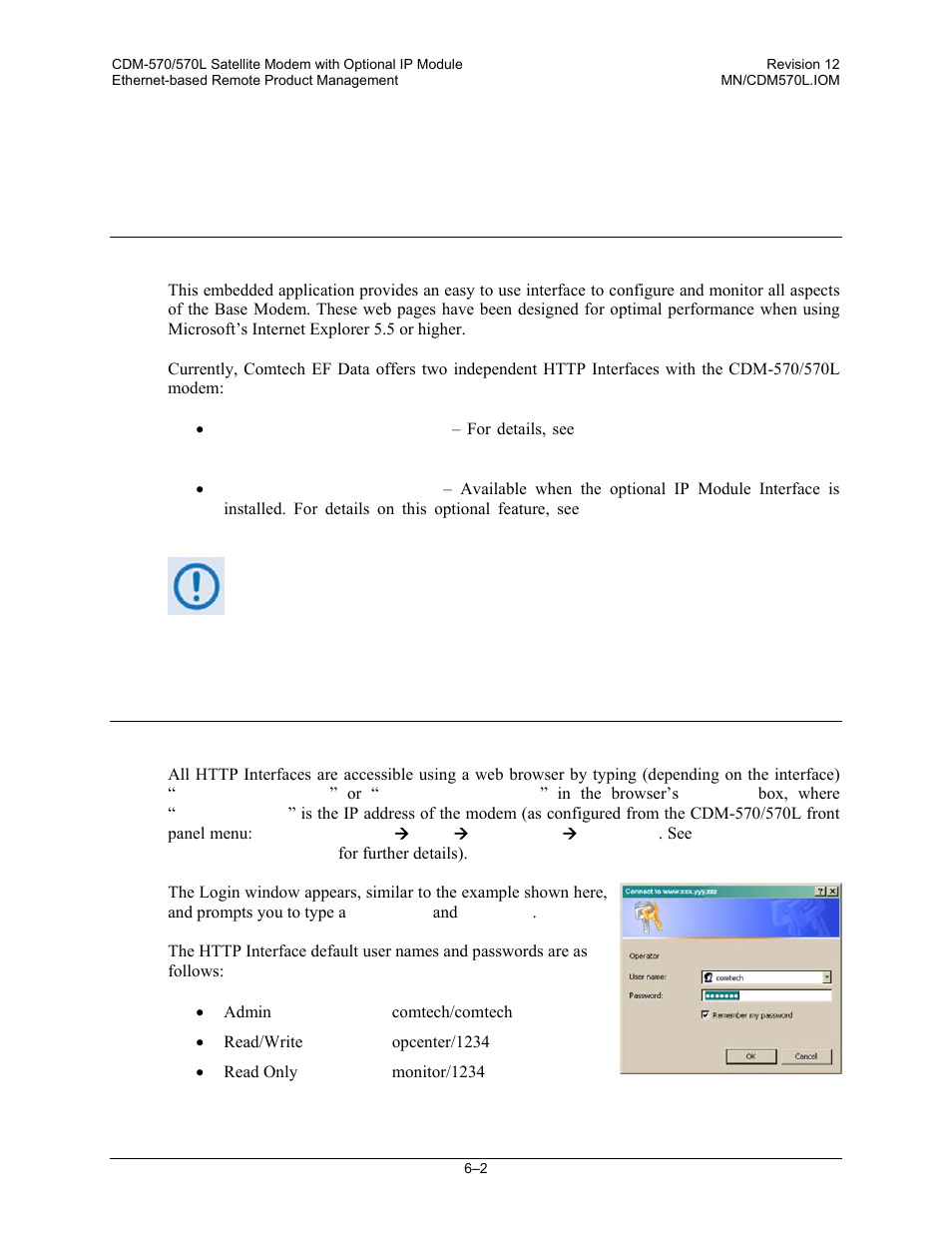 3 http (web server) interface, 1 http interface – typical operational features, 1 interface access | Comtech EF Data CDM-570 User Manual | Page 140 / 512