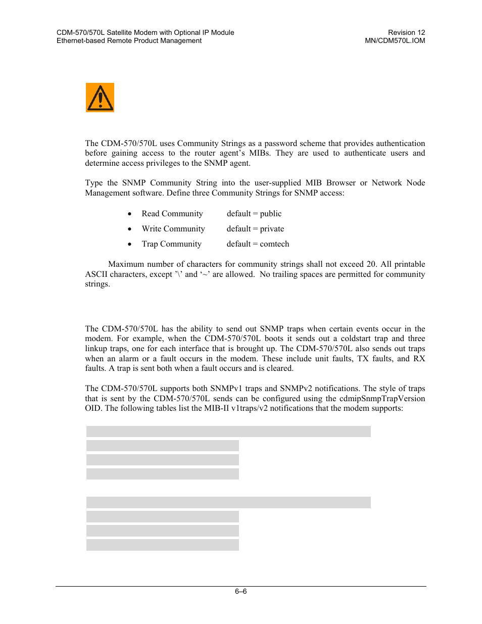 2 snmp community strings, 3 snmp traps | Comtech EF Data CDM-570 User Manual | Page 144 / 512