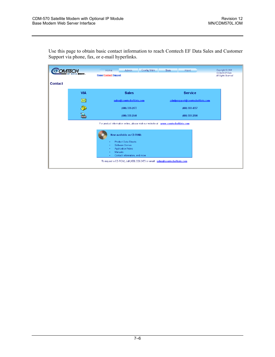 2 home | contact | Comtech EF Data CDM-570 User Manual | Page 154 / 512