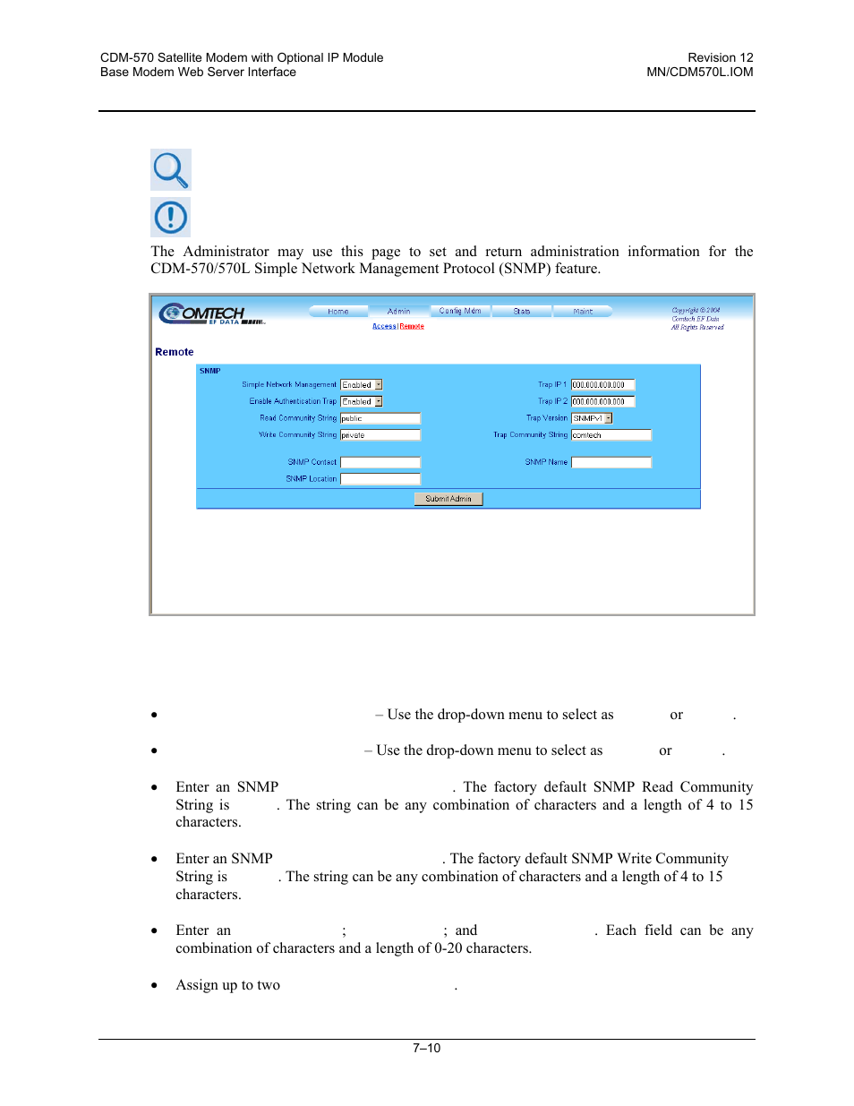 2 admin | remote | Comtech EF Data CDM-570 User Manual | Page 158 / 512