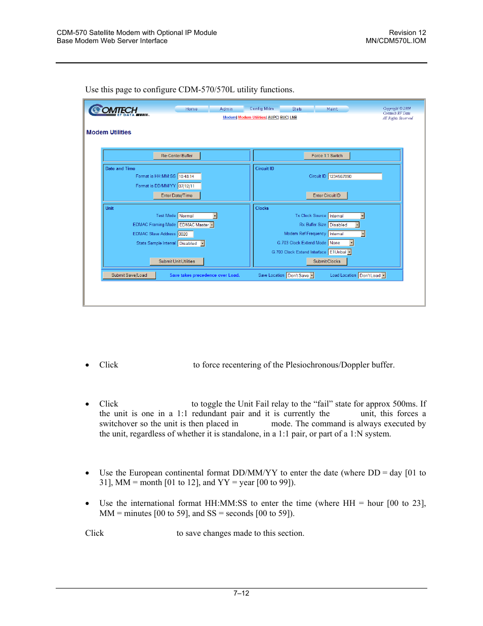 2 config mdm | modem utilities | Comtech EF Data CDM-570 User Manual | Page 160 / 512