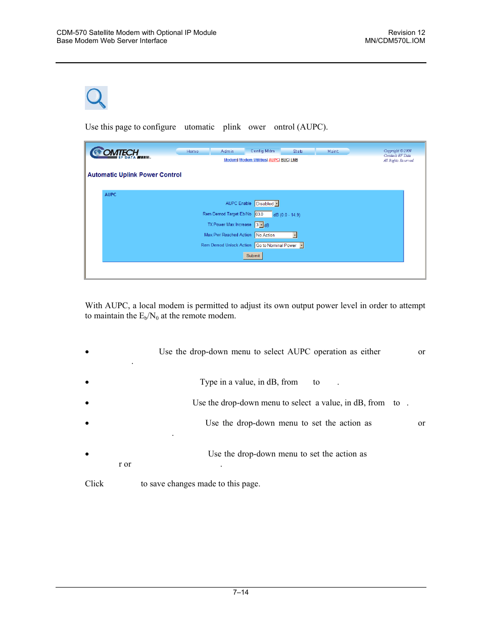 3 config mdm | aupc | Comtech EF Data CDM-570 User Manual | Page 162 / 512